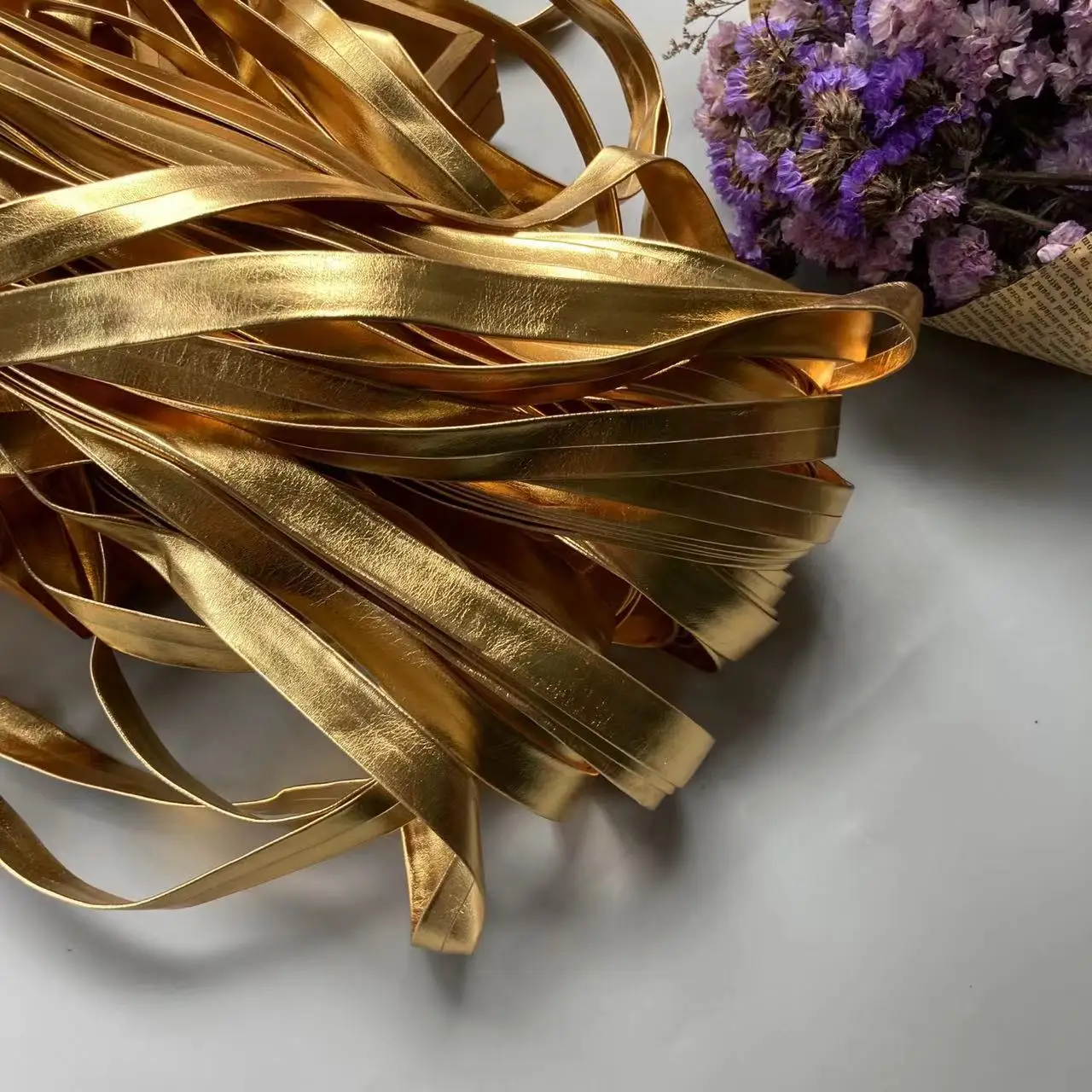 5 Метров золотой ленты Шнур из искусственной кожи Шириной 15 мм, веревка для волос ручной работы, изделия для одежды, ювелирные Аксессуары, лента для одежды
