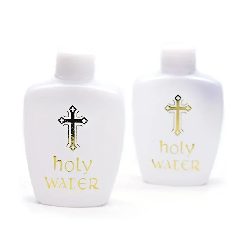2024 Новая католическая бутылка объемом 60 мл, бутылка для воды Lourdes, Пустая бутылка для Святой воды, Католический дорожный размер, Золото для крестообразного контейнера