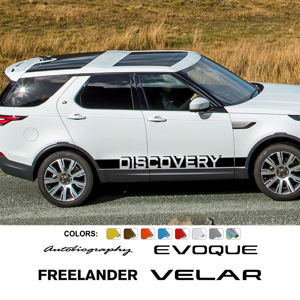 Наклейки на боковые двери автомобиля для Land Rover Discovery Evoque Freelander Autogiography Velar SVR Decor, наклейки для автотюнинга, аксессуары для автотюнинга