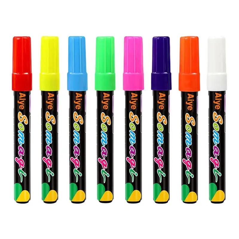 Флуоресцентные ручки для черной бумаги, 8 цветов, Ручки для рисования, фломастеры, художественные принадлежности, художественные маркеры, Раскрашивающие фломастеры, альбом для вырезок, Поделки