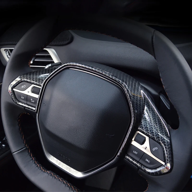 Для Peugeot 508 Allure SW GT 2019 2020 ABS Углеродное Волокно Украшение Рулевого Колеса Автомобиля Крышка отделка автомобильные Аксессуары Для Укладки 1шт
