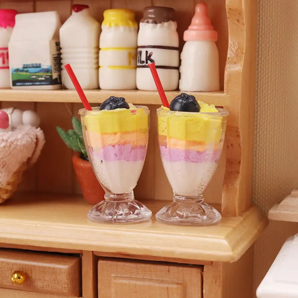 Полезная модель десерта в кукольном домике, Миниатюрные аксессуары для поделок, Креативная декоративная модель мини-мороженого