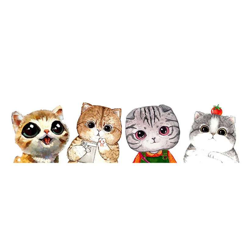 Мультяшный акварельный котенок, наклейка на стену, Детская комната, Фон для украшения дома, Милые животные, Питомник, Съемные обои с кошками