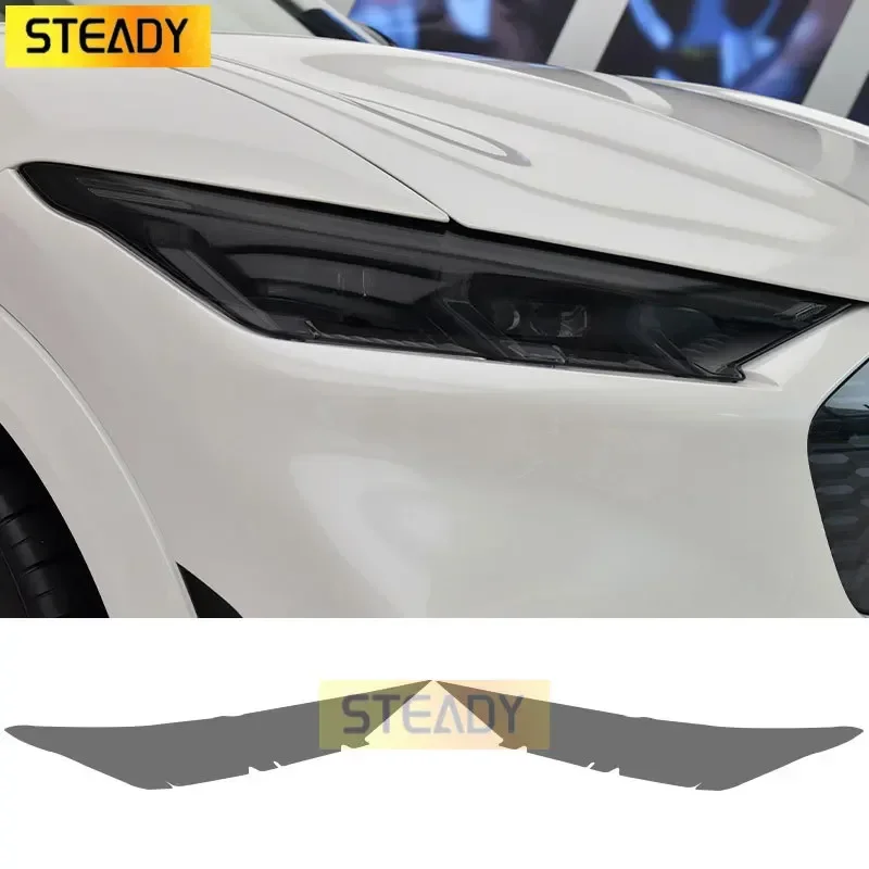 2 Шт Защитная Пленка Для Автомобильных Фар Переднего Света Прозрачная Дымчато-Черная Наклейка TPU Для Ford Mustang Mach E 2021 2022