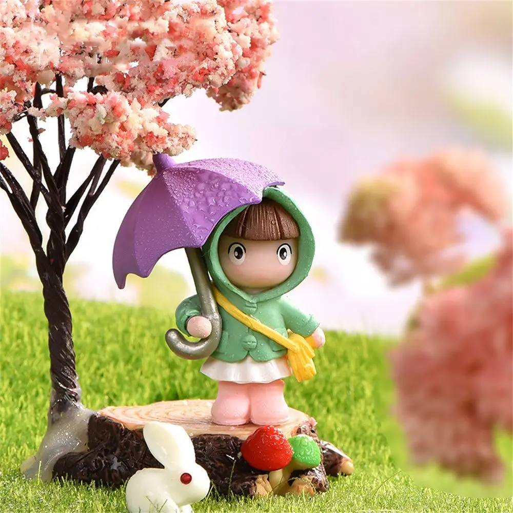 Подарочная поделка Мини настольный микро пейзаж сказочный сад миниатюрная фигурка зонтик для девочек