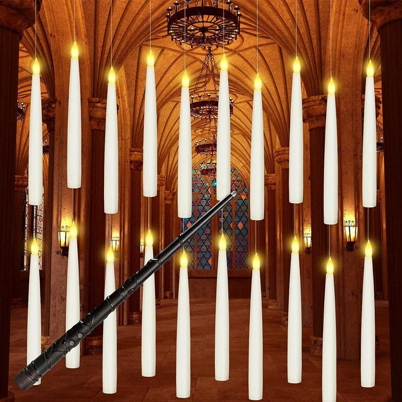 20 шт. Набор светодиодных подвесных электрических свечей с волшебной палочкой, для украшения Рождества и Хэллоуина
