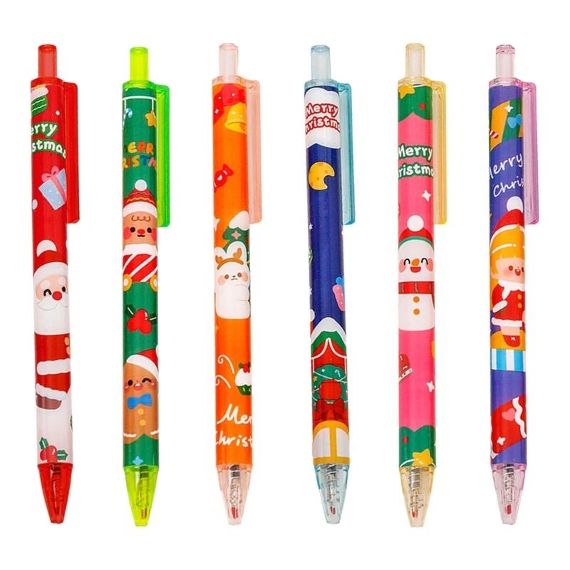 10 Штук Рождественской гелевой ручки, выдвижные гелевые ручки, пишут плавно для детей, награда за класс, Наполнители для пакетов Рождественских подарков