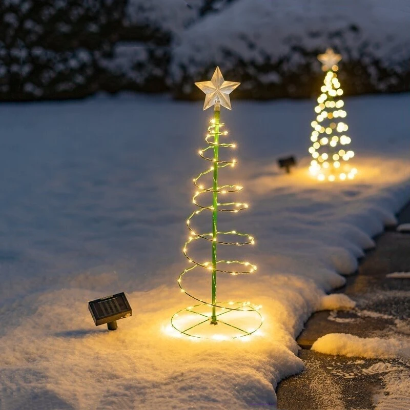 Солнечная Рождественская елка, уличная садовая подставка, садовая светодиодная гирлянда, Сатерпрооф IP65, Звездный фонарь, Декоративный свет