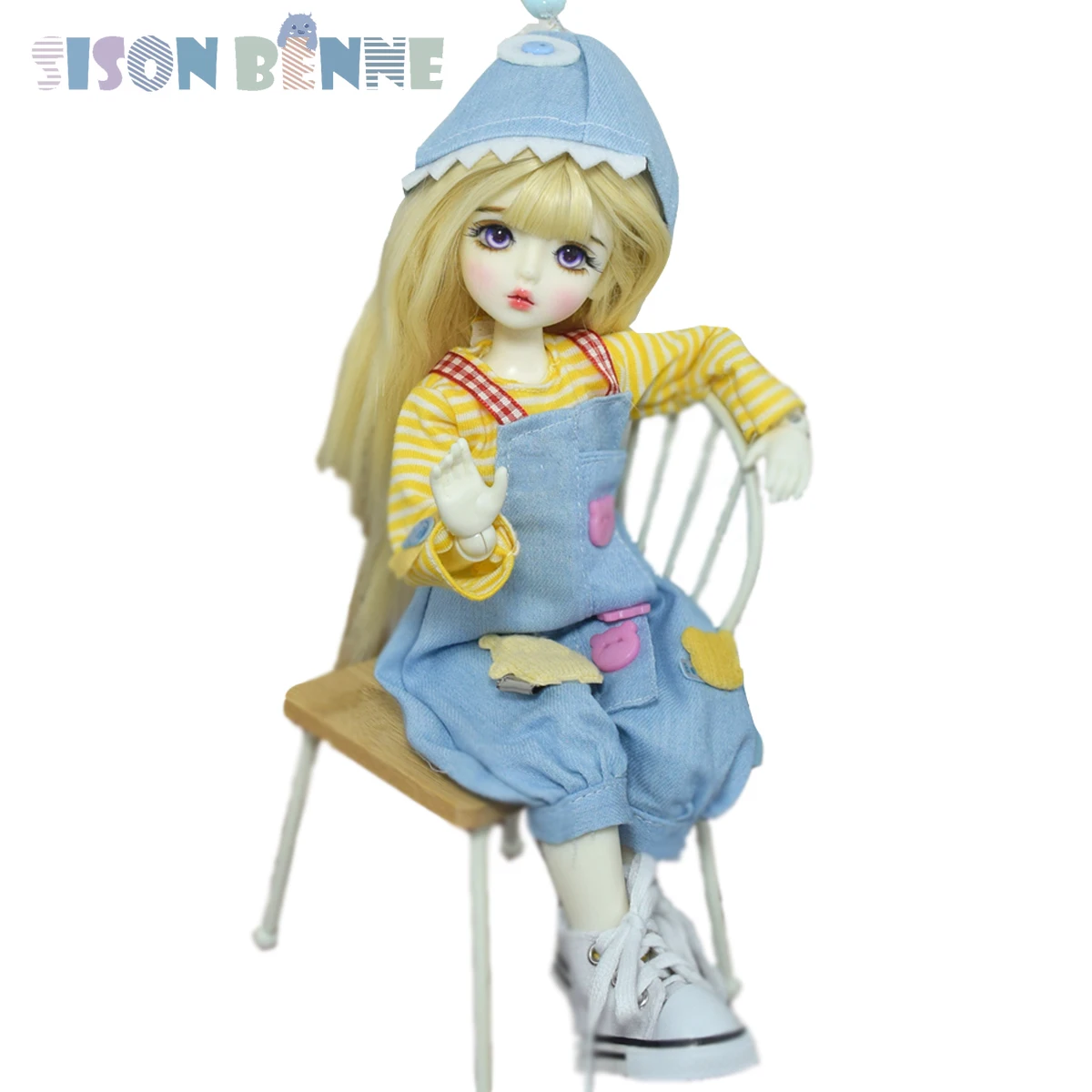 SISON BENNE 1/6 BJD Кукла Кукольное тело со Светлыми париками, Фиолетовые глаза, Наряды, Полный набор, Подарок для детей