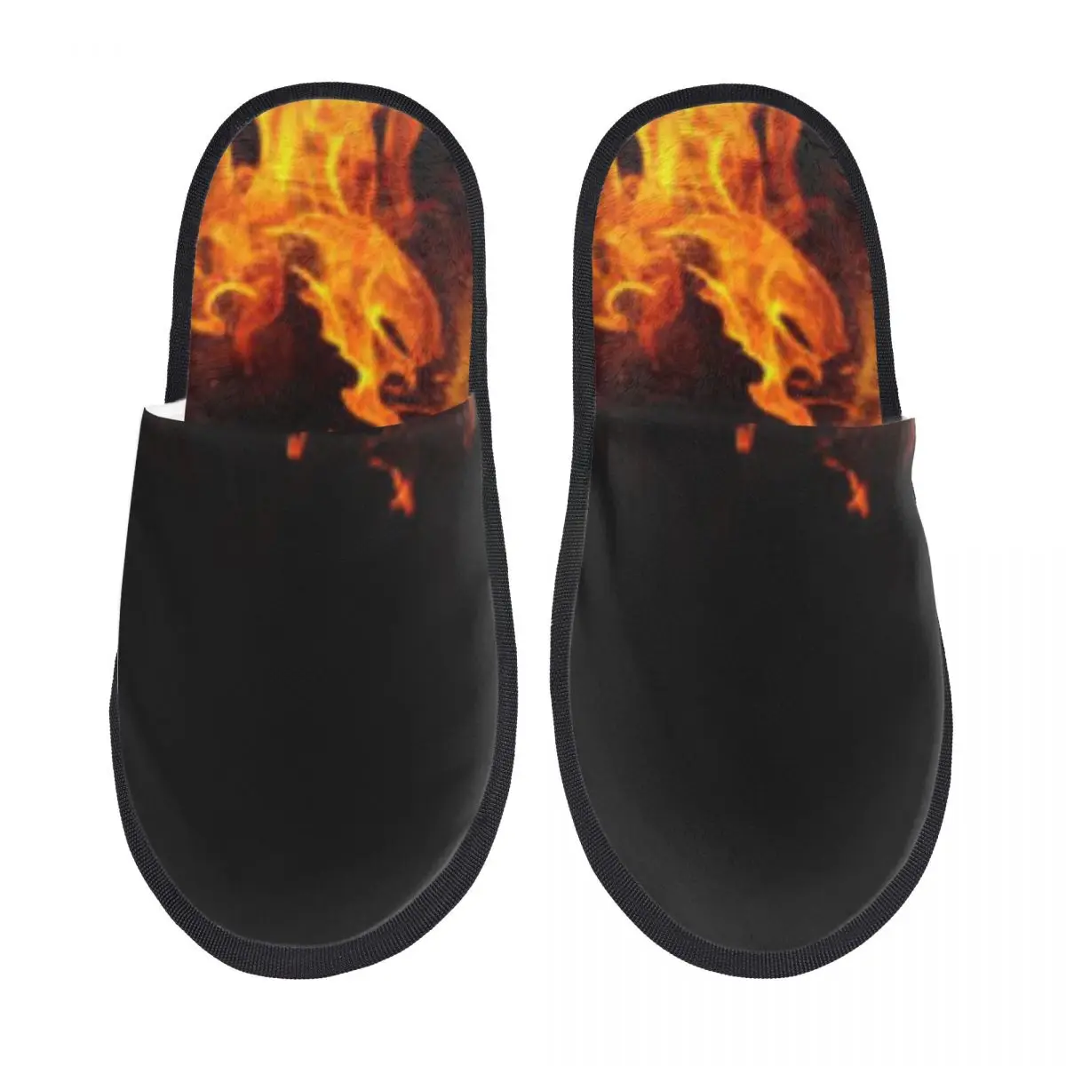 Огненное Пламя Плюшевые Тапочки Обувь Унисекс Домашние Пушистые Тапочки Домашняя Обувь
