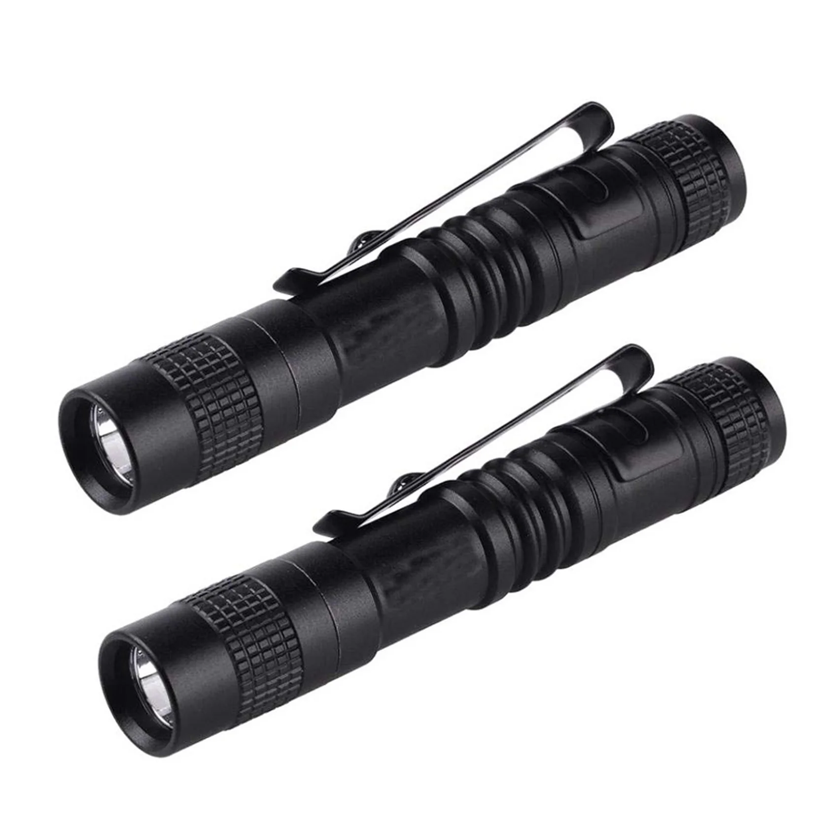 2X карманных фонарика-ручки Super Small Mini AAA XPE-R3 со светодиодной лампой, зажимом для ремня, карманным фонариком с кобурой