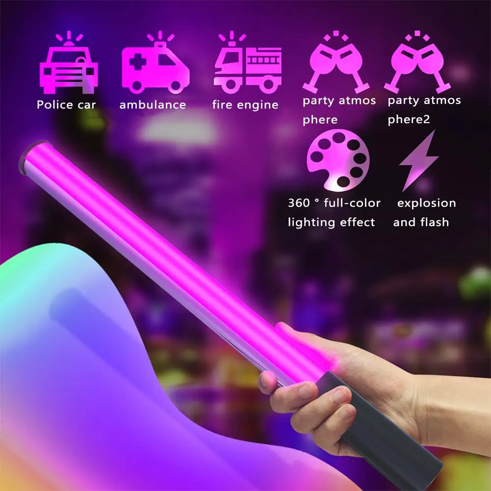 RGB Полноцветная ручная светонаполняющая палочка из алюминиевого сплава, светодиодная двухцветная подсветка с регулируемой температурой для селфи, Цветная подсветка для фотосъемки