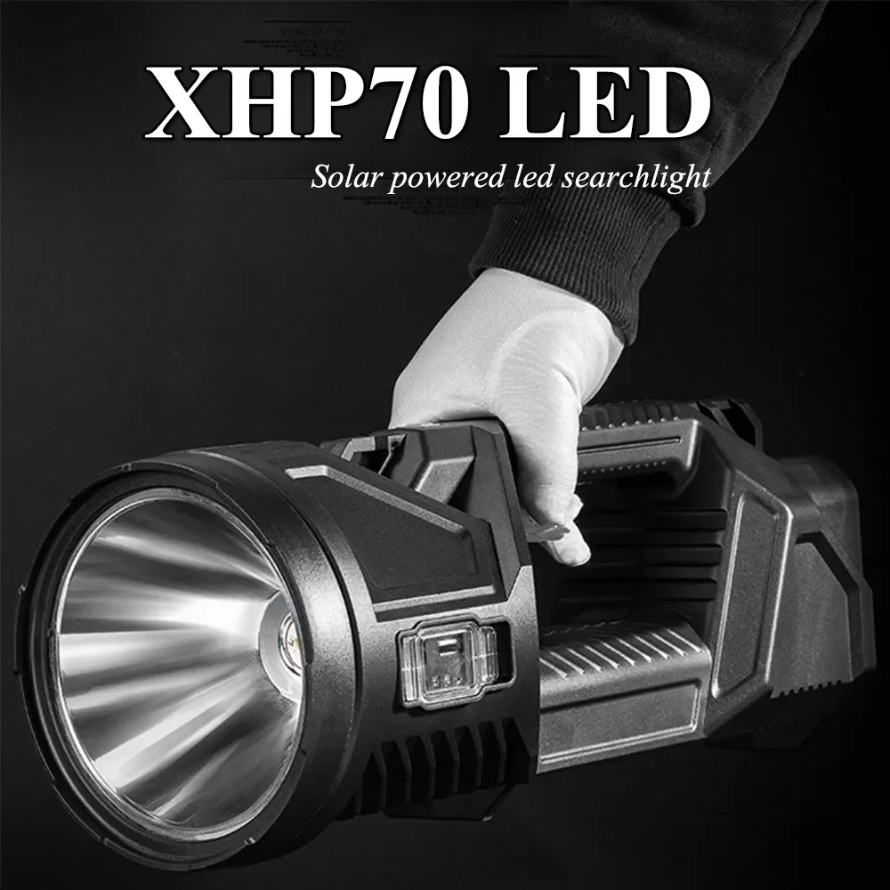 Мощный светодиодный рабочий фонарь XHP70, USB Перезаряжаемый прожектор, Ручной фонарик, прожектор, Водонепроницаемый фонарь для кемпинга
