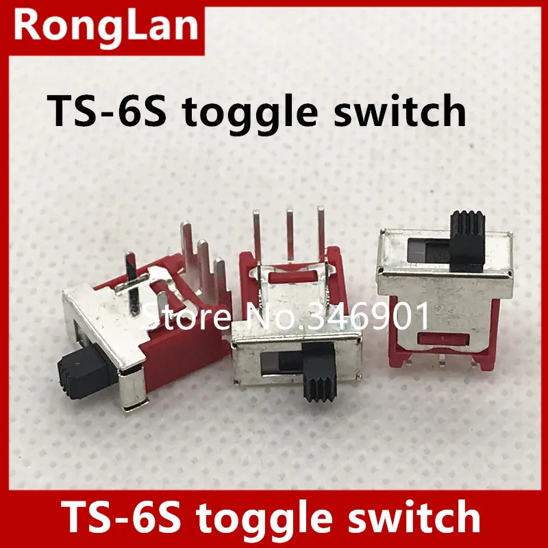 [SA] Одиночный штатив TS-6S изогнут двумя траншеями, маленький тумблер, скользящий переключатель Q25 Taiwan Deli Wei-50 шт./лот