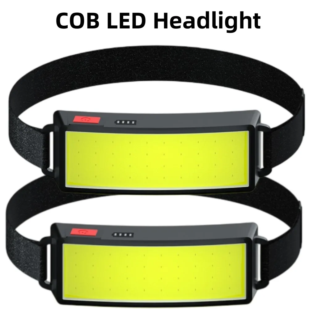 Новый тренд COB налобный фонарь, уличные бытовые портативные светодиодные фары со встроенной батареей 1200 мАч, USB-перезаряжаемый головной фонарь
