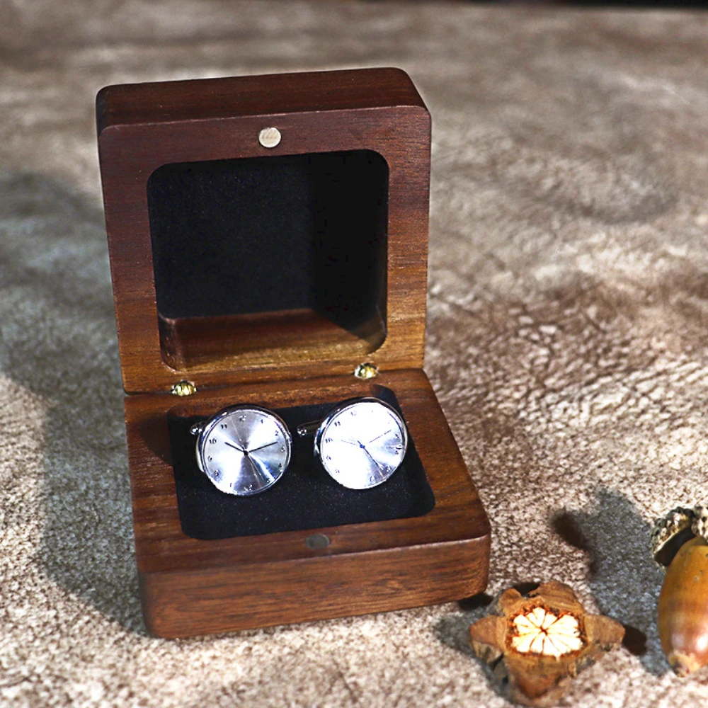 Персонализированная Изготовленная на Заказ Коробка для запонок из североамериканского черного ореха, Деревянная коробка для френча для ногтей из цельного дерева, Оптовый подарок для мужчин