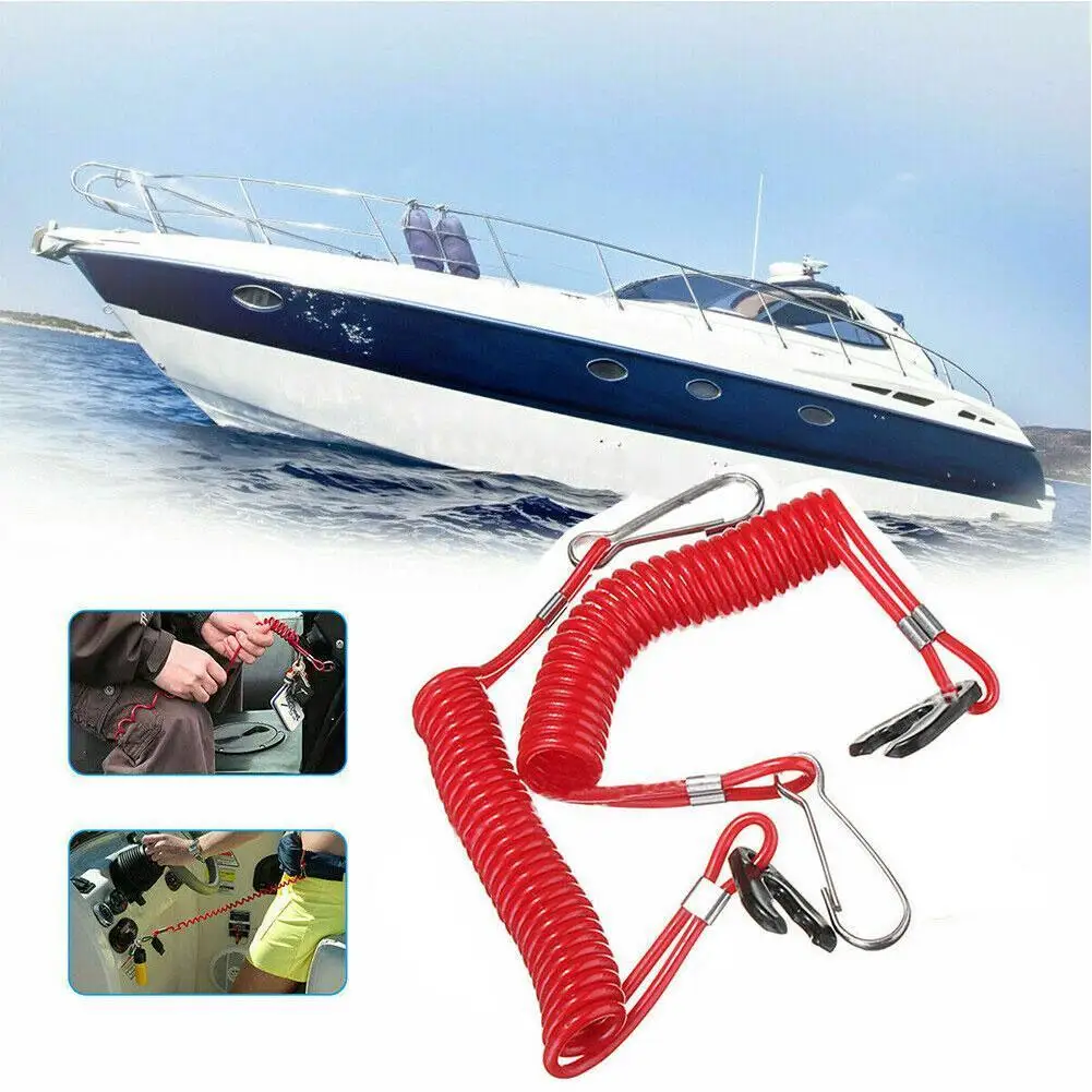 2шт Красный Шнур Для Ключа Выключателя Лодки 1,6 м Страховочный Трос Запасные Аксессуары Для Honda для YAMAHA Boat Kill Switch Страховочный Трос
