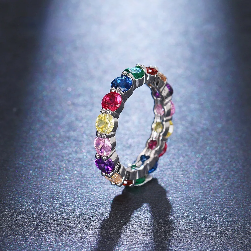 Кольца для пары унисекс, красочное кольцо с цирконием для женщин, модное мужское кольцо в стиле хип-хоп, красивые женские кольца, подарок для свадебной вечеринки, ювелирные изделия