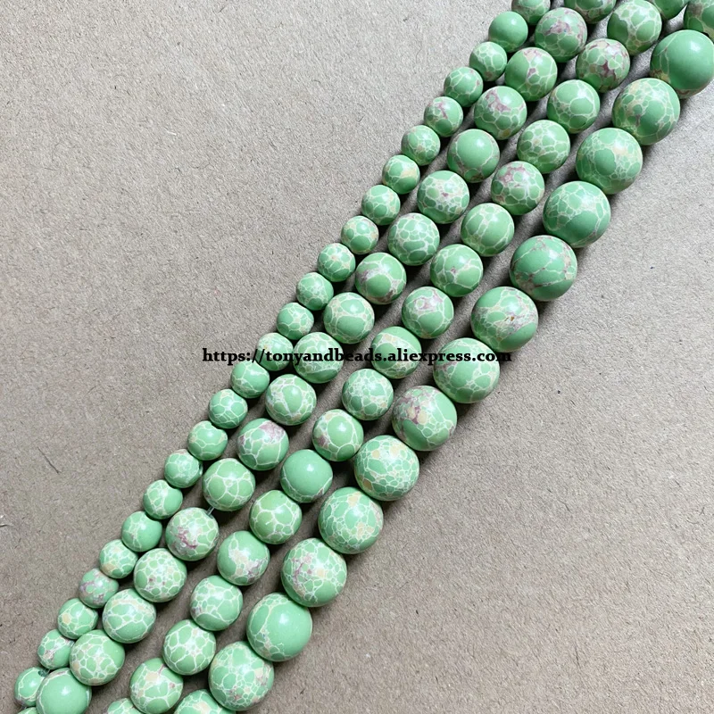 Синтетический камень Светло-зеленый Морской осадок Бирюзовый Круглые свободные бусины 15 