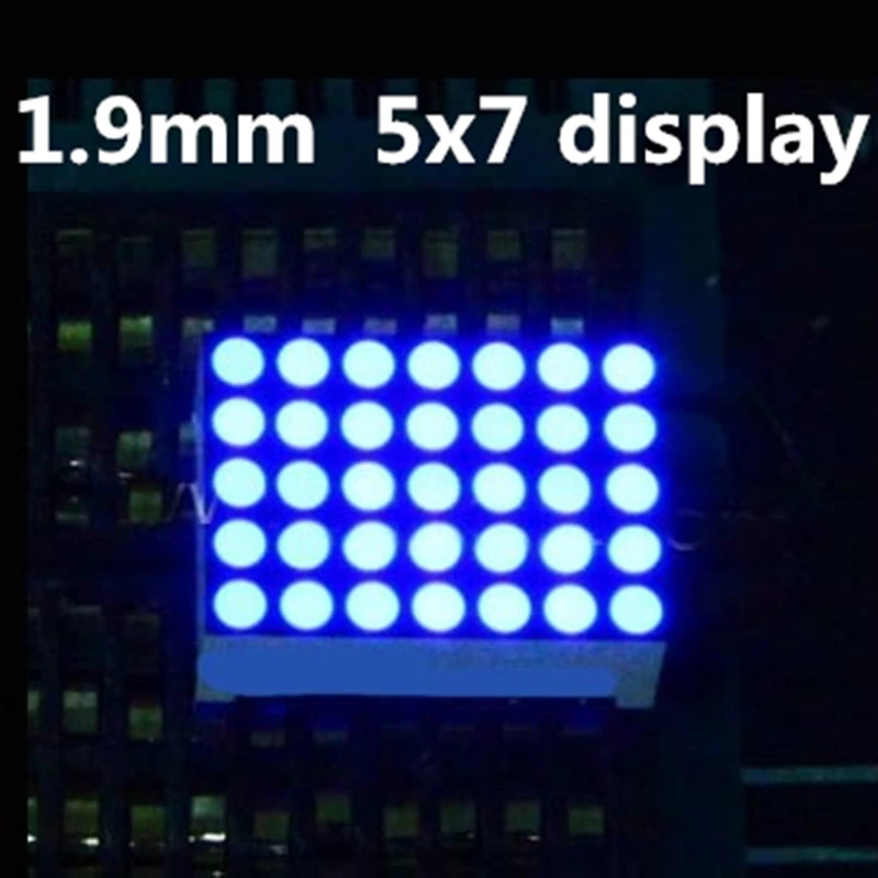 20ШТ 1.9 ММ 5X7 светодиодный дисплей СИНИЙ Общий анод СВЕТОДИОДНЫЙ Точечно-Матричный Цифровой Ламповый Модуль 5*7 цифровая трубка