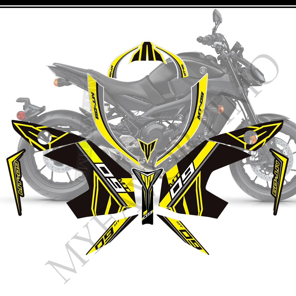 Наклейки Обтекатель Наклейка на колено мотоцикла, Крыло, Лобовое стекло, Накладка на бак, протектор для Yamaha MT09 MT 09 FZ SP