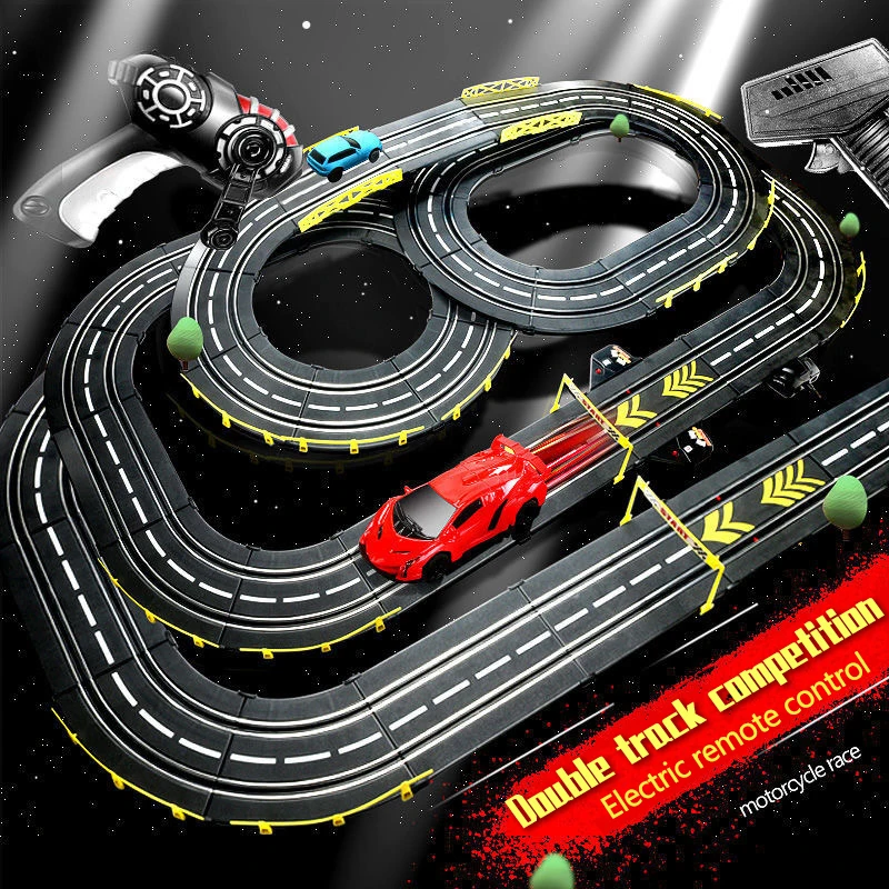 4-21-метровый электрический трек с дистанционным управлением, гоночные автомобили, игрушки, соревнования на крупном автодроме, Двойные ручки, Интерактивное ручное питание.